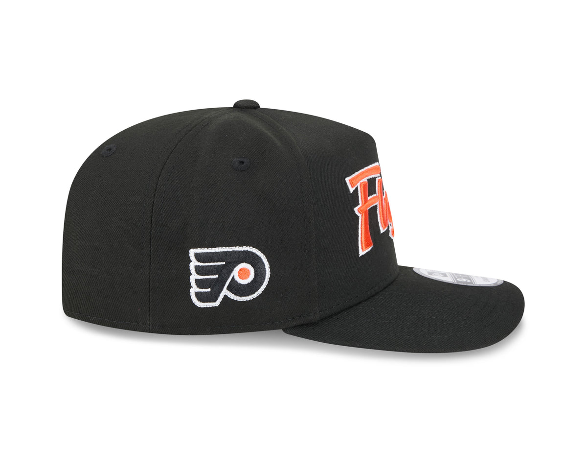 Philadelphia Flyers NHL New Era Men Black 9FIfty Script A-Frame Snapback product image 4, provided for visual reference and