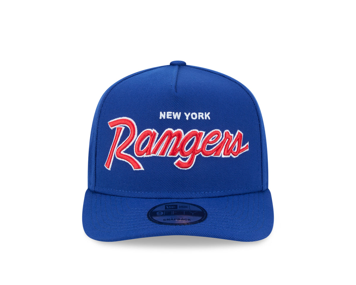 New York Rangers NHL New Era Men Royal 9FIfty Script A-Frame Snapback product image 7, provided for visual reference and