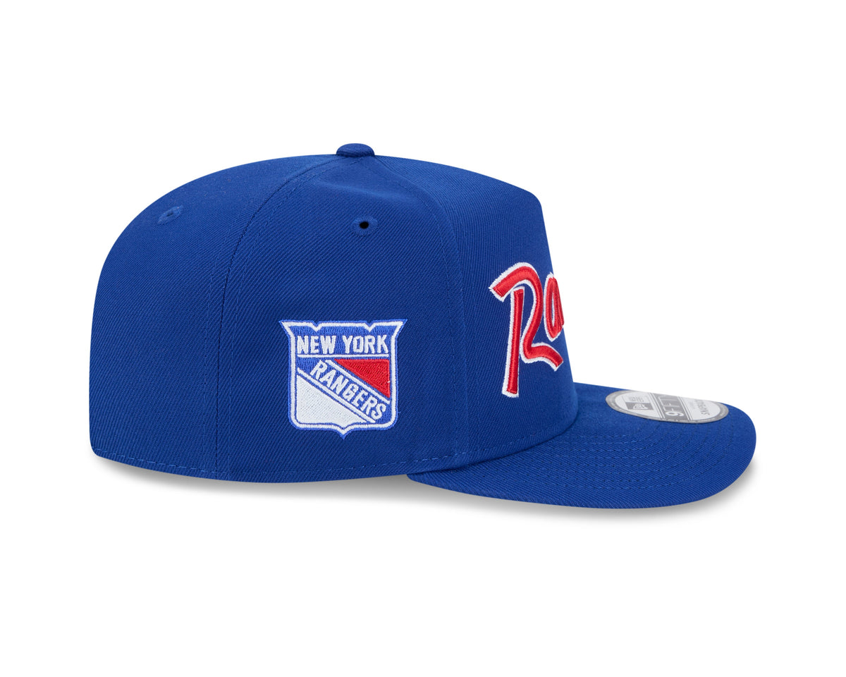New York Rangers NHL New Era Men Royal 9FIfty Script A-Frame Snapback product image 4, provided for visual reference and