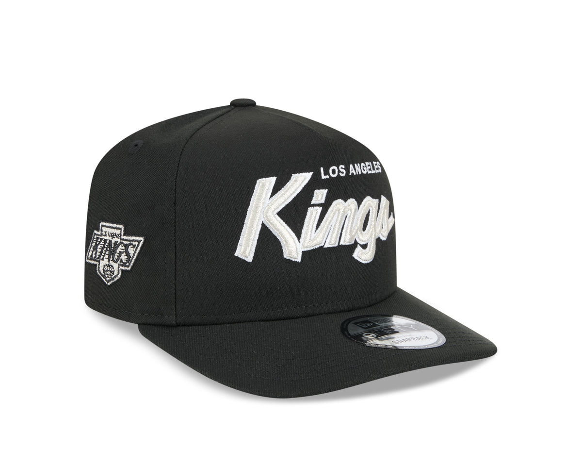 Los Angeles Kings NHL New Era Men Black 9FIfty Script A-Frame Snapback product image 1, provided for visual reference and