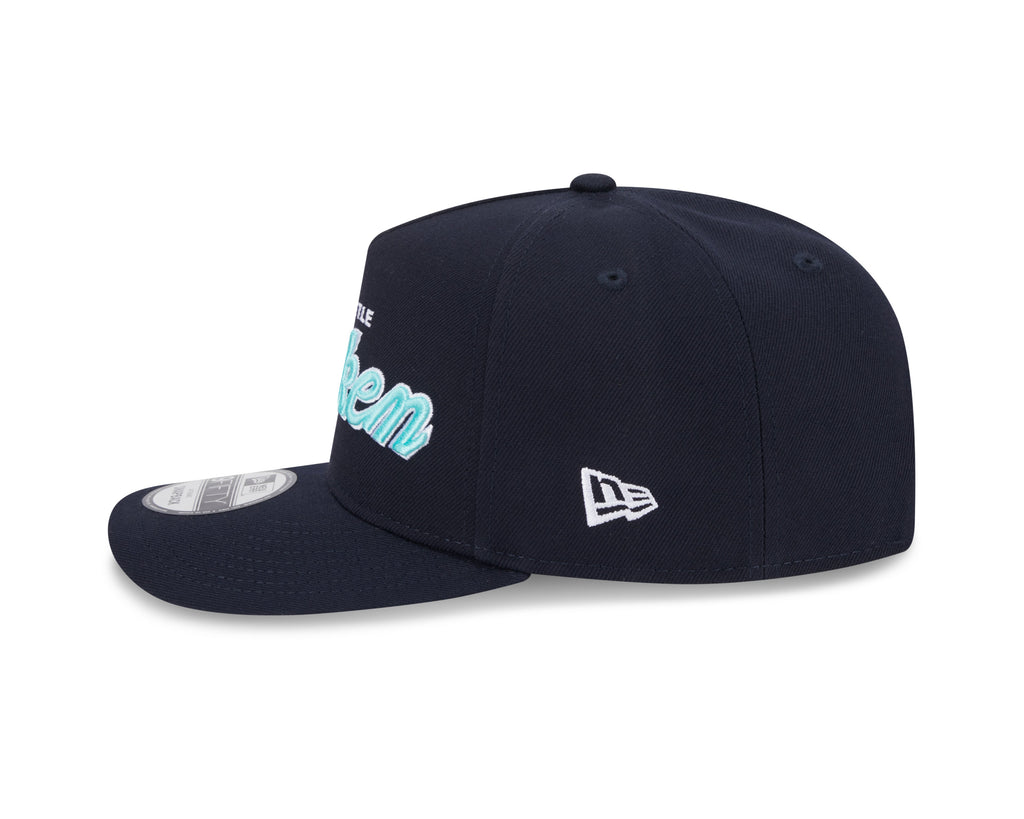 Seattle Kraken NHL New Era Men Navy 9FIfty Script A-Frame Snapback product image 7, provided for visual reference and