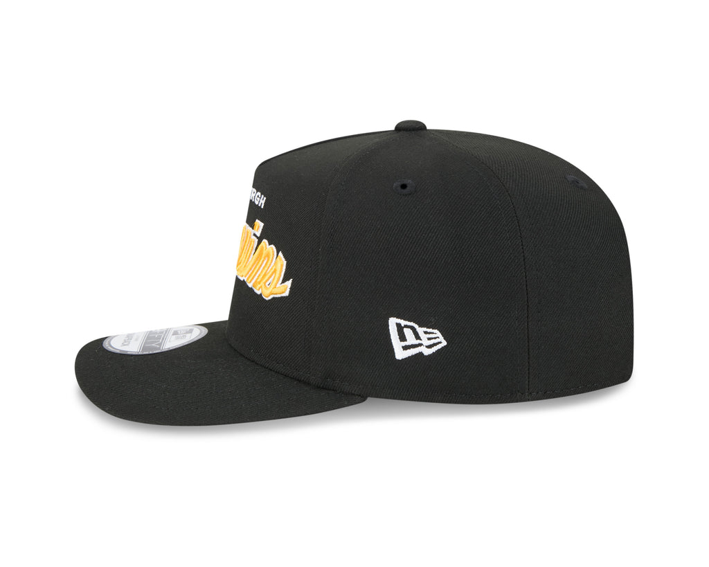 Pittsburgh Penguins NHL New Era Men Black 9FIfty Script A-Frame Snapback product image 3, provided for visual reference and