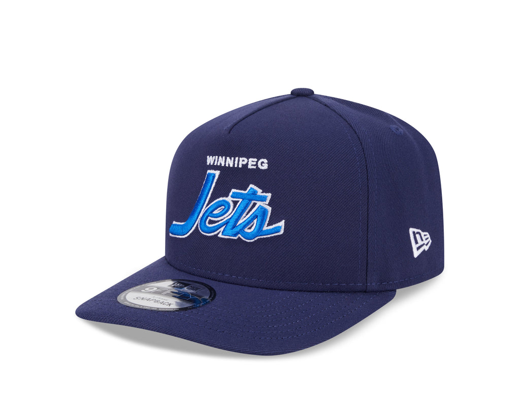 Winnipeg Jets NHL New Era Men Navy 9FIfty Script A-Frame Snapback product image 5, provided for visual reference and product