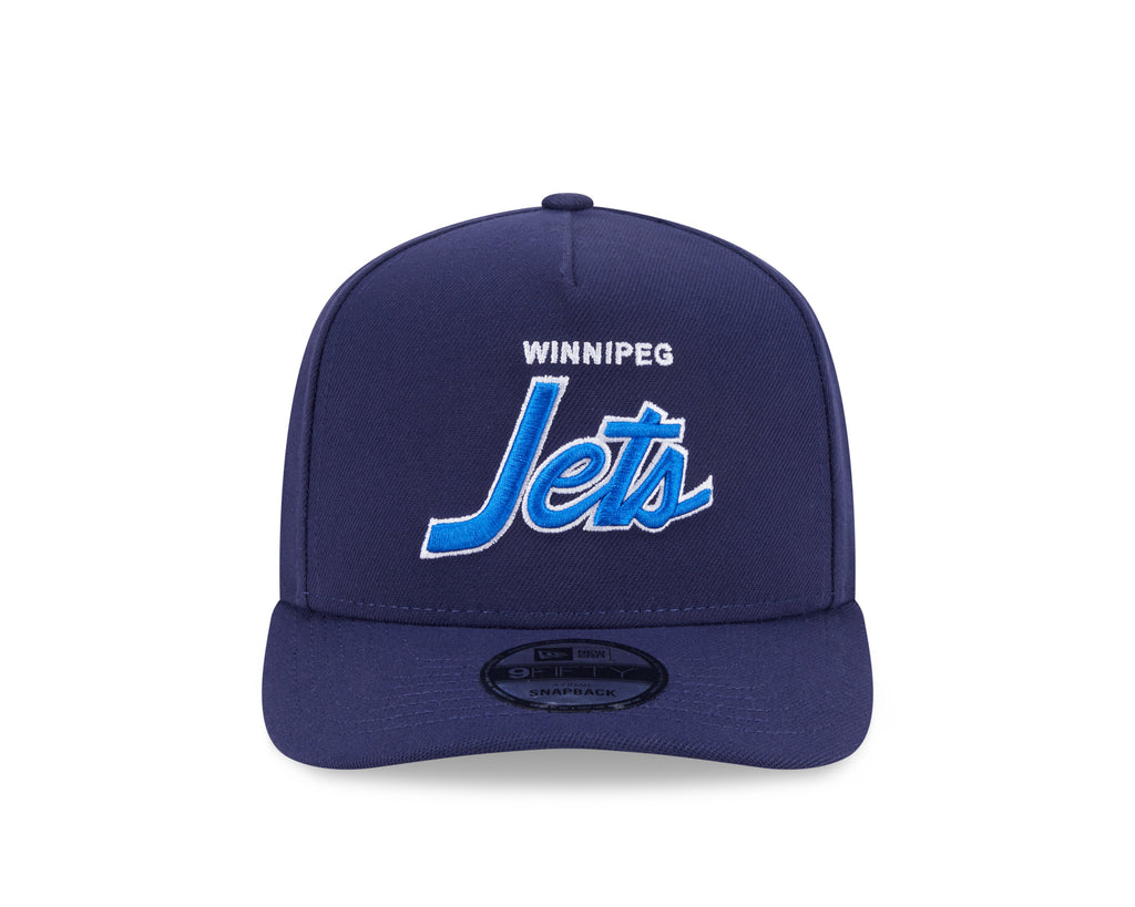 Winnipeg Jets NHL New Era Men Navy 9FIfty Script A-Frame Snapback product image 6, provided for visual reference and product