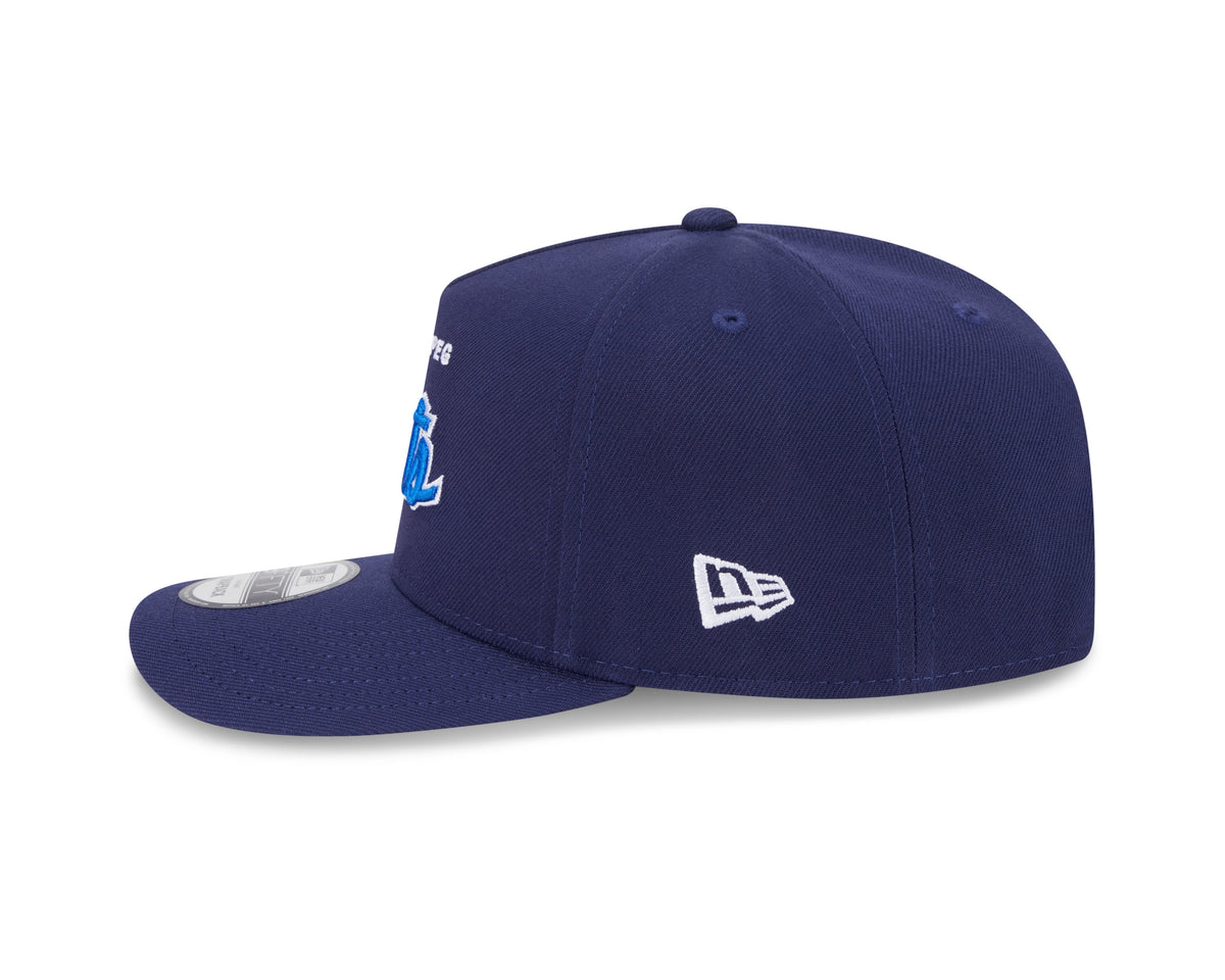 Winnipeg Jets NHL New Era Men Navy 9FIfty Script A-Frame Snapback product image 7, provided for visual reference and product