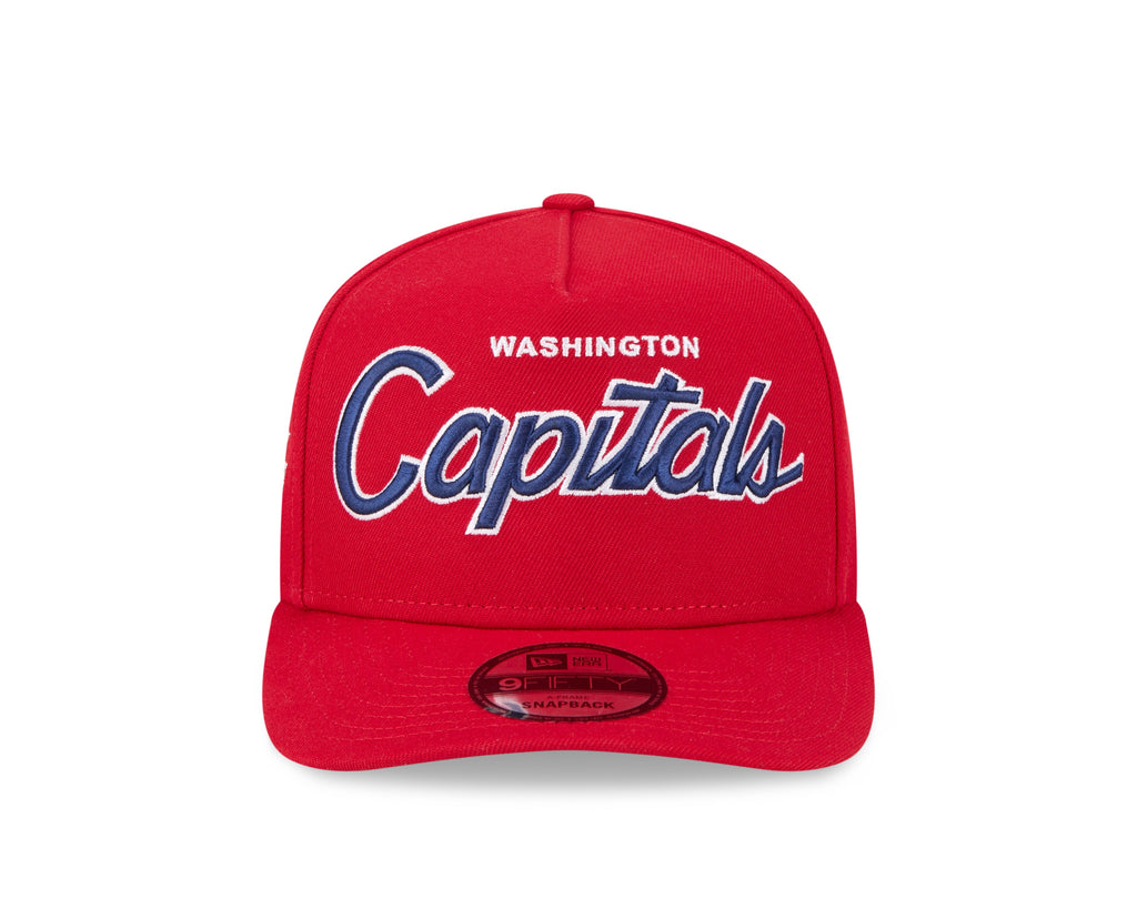 Washinton Capitals NHL New Era Men Red 9FIfty Script A-Frame Snapback product image 3, provided for visual reference and