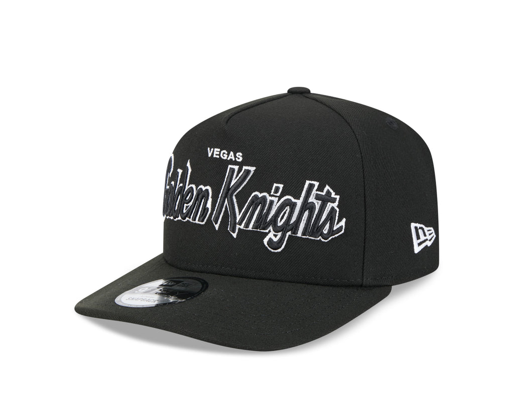 Vegas Golden Knights NHL New Era Men Black 9FIfty Script A-Frame Snapback product image 5, provided for visual reference and
