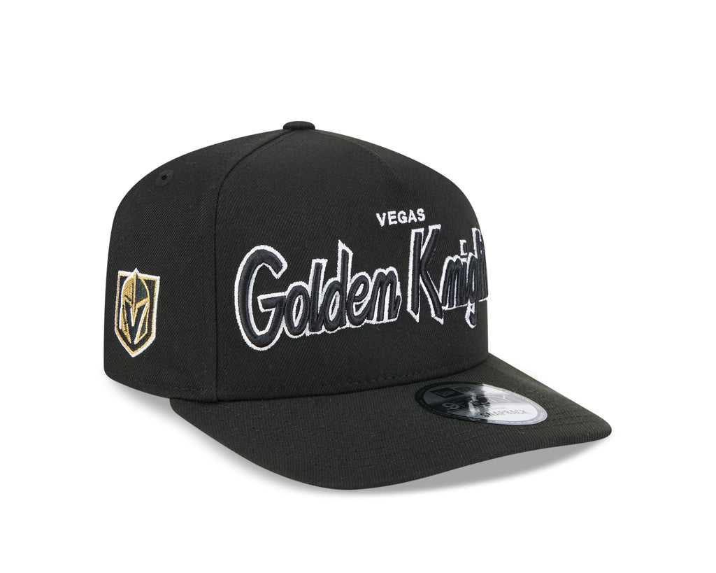 Vegas Golden Knights NHL New Era Men Black 9FIfty Script A-Frame Snapback product image 1, provided for visual reference and
