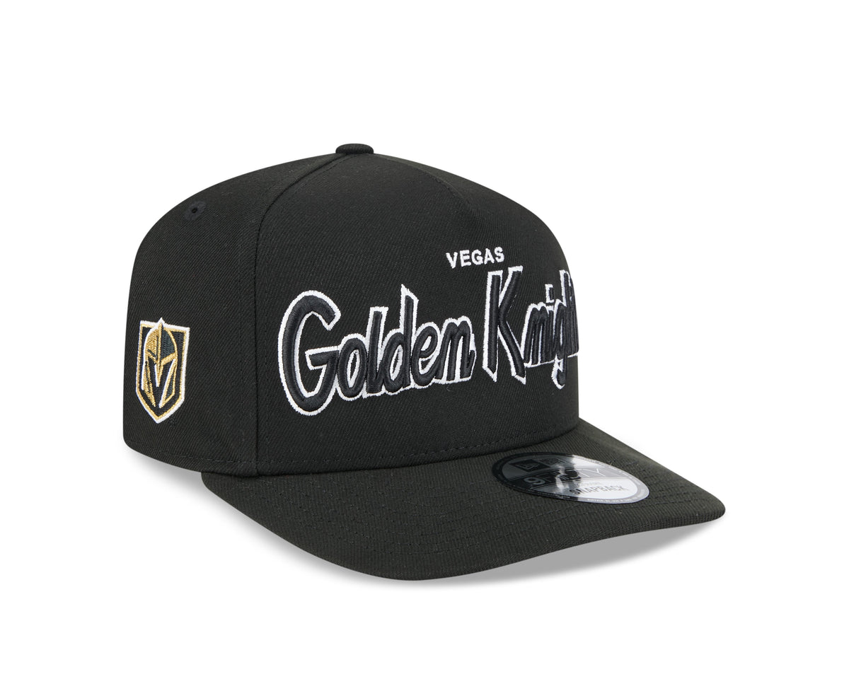 Vegas Golden Knights NHL New Era Men Black 9FIfty Script A-Frame Snapback product image 1, provided for visual reference and