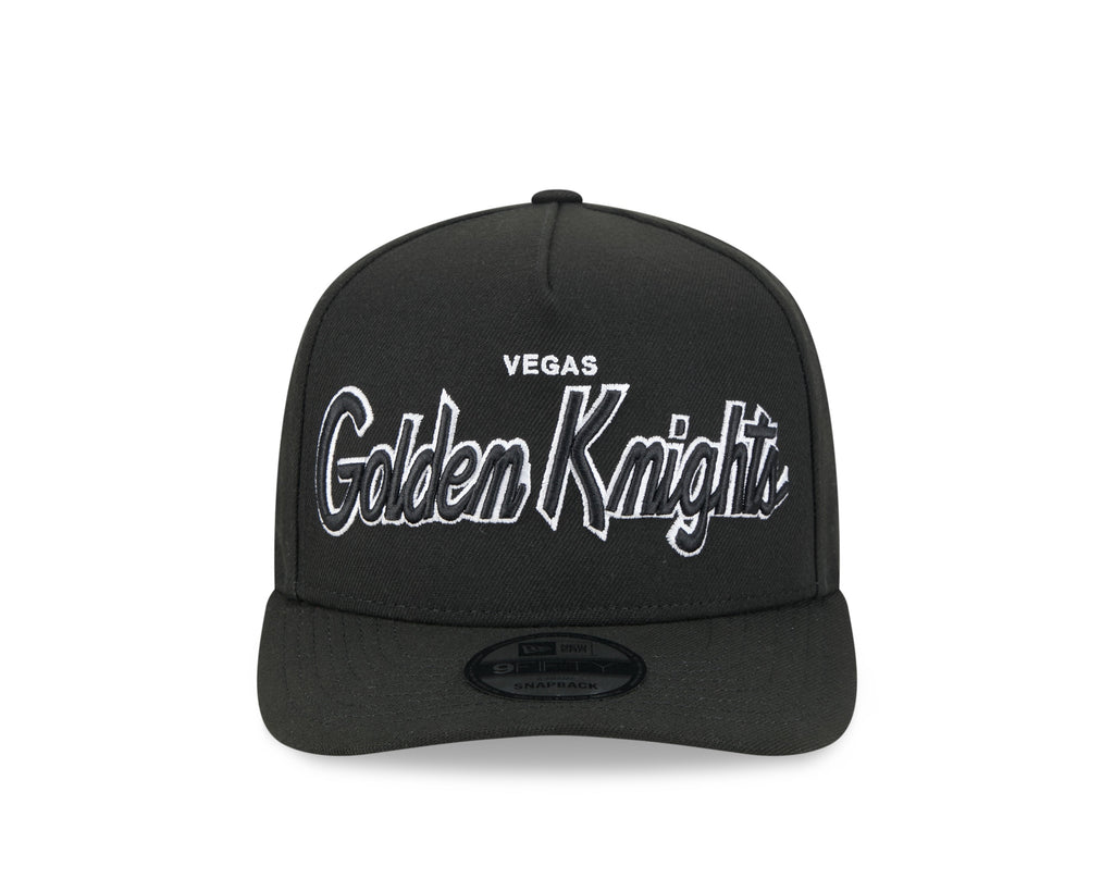 Vegas Golden Knights NHL New Era Men Black 9FIfty Script A-Frame Snapback product image 6, provided for visual reference and