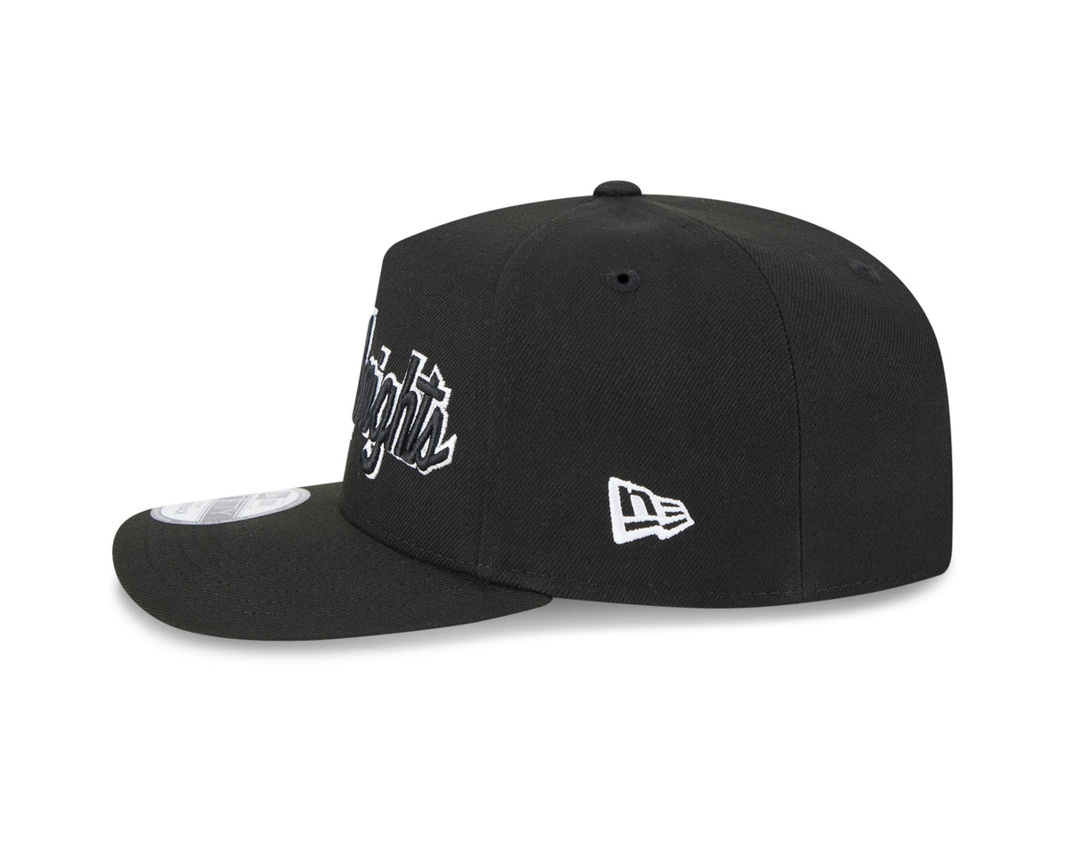 Vegas Golden Knights NHL New Era Men Black 9FIfty Script A-Frame Snapback product image 7, provided for visual reference and