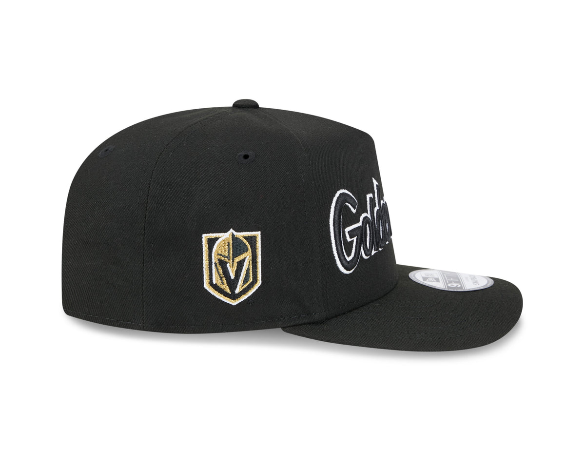 Vegas Golden Knights NHL New Era Men Black 9FIfty Script A-Frame Snapback product image 3, provided for visual reference and