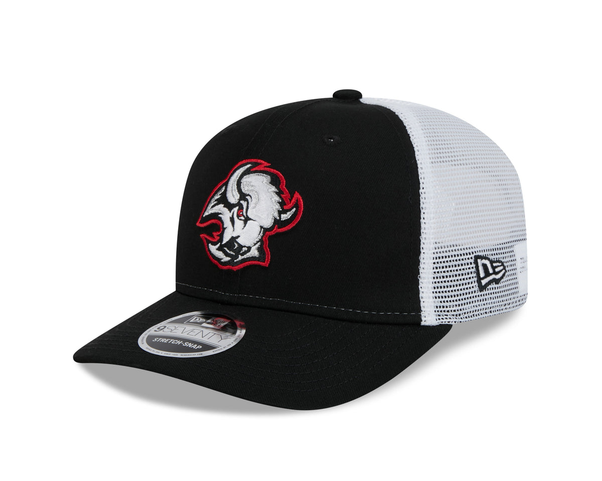 Buffalo Sabres NHL New Era Men Black 9Seventy Trucker Snapback Hat product image 1, provided for visual reference and