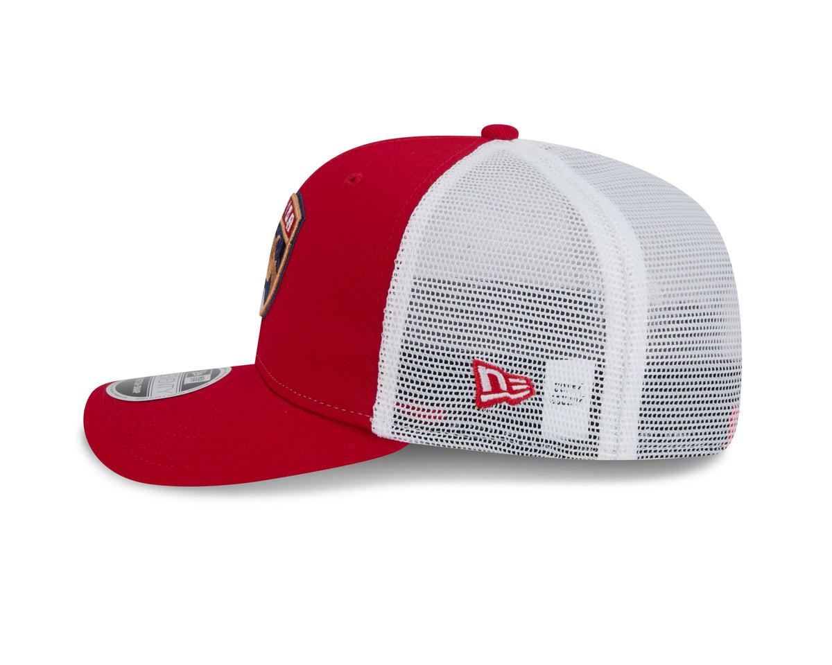 Florida Panthers NHL New Era Men Red 9Seventy Trucker Snapback Hat product image 6, provided for visual reference and