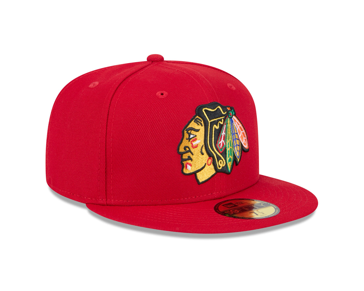 Chicago Blackhawks NHL New Era Men Red 59Fifty Core Fitted Hat product image 6, provided for visual reference and product