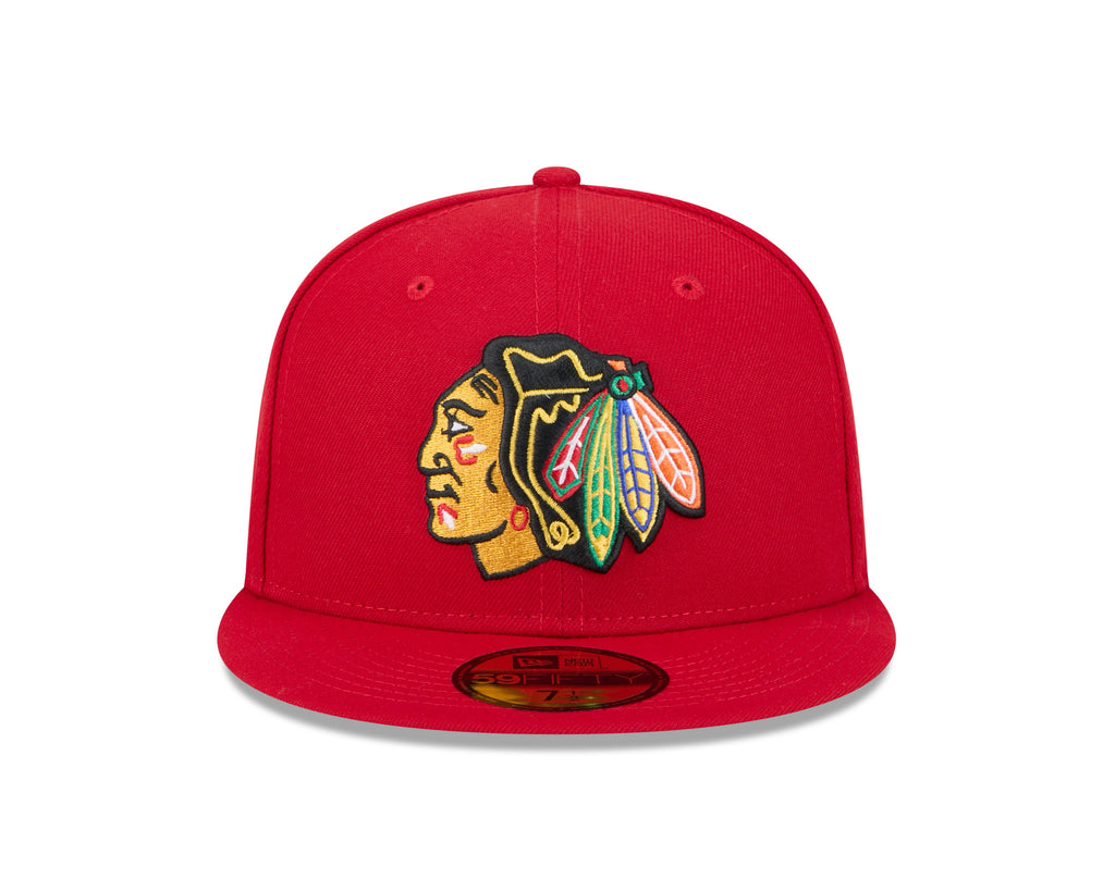Chicago Blackhawks NHL New Era Men Red 59Fifty Core Fitted Hat product image 4, provided for visual reference and product