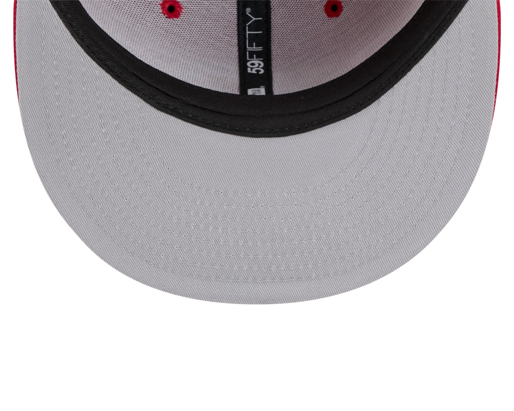 Calgary Flames NHL New Era Men Red 59Fifty Core Fitted Hat product image 5, provided for visual reference and product detail