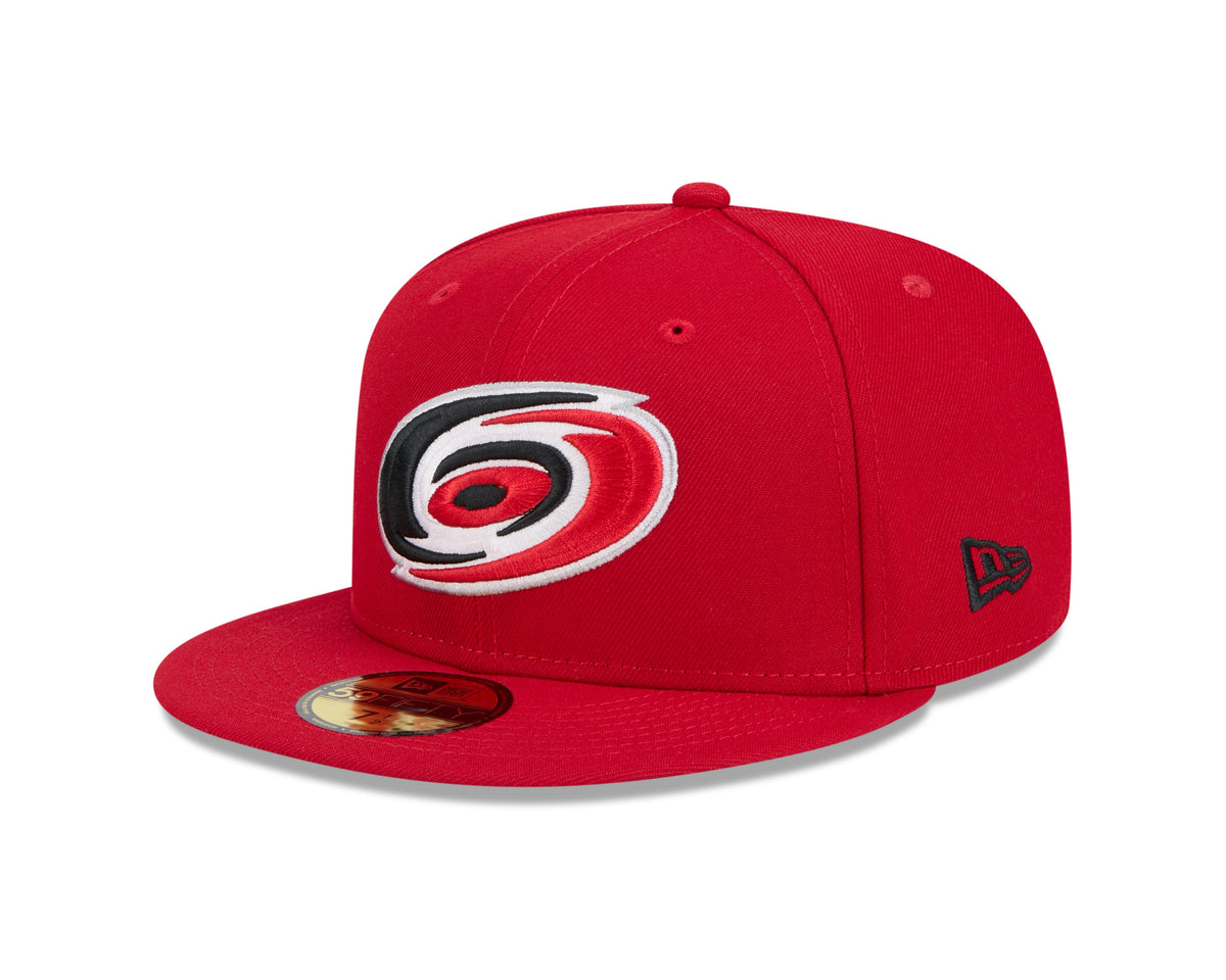 Carolina Hurricanes NHL New Era Men Red 59Fifty Core Fitted Hat product image 1, provided for visual reference and product