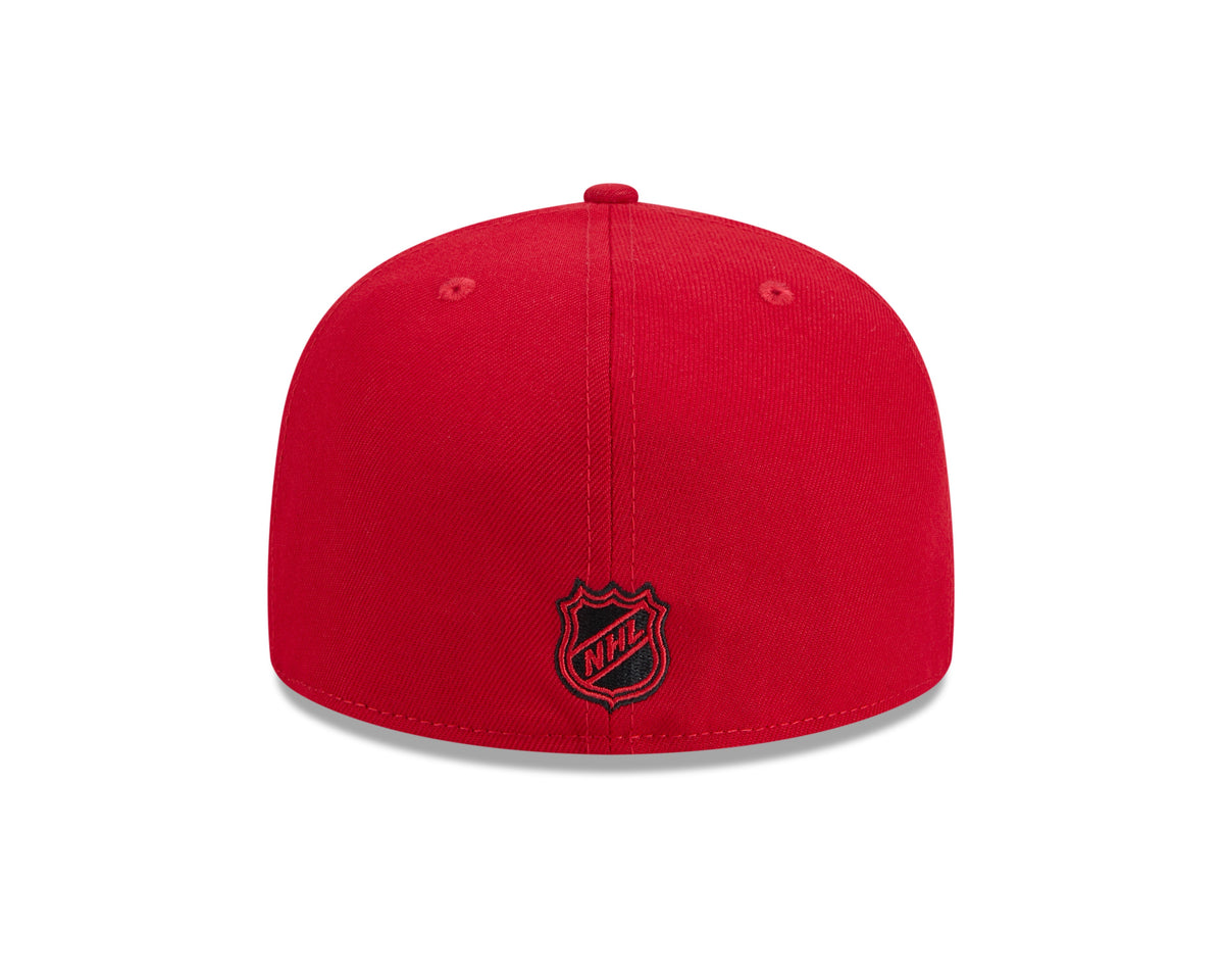 Carolina Hurricanes NHL New Era Men Red 59Fifty Core Fitted Hat product image 2, provided for visual reference and product