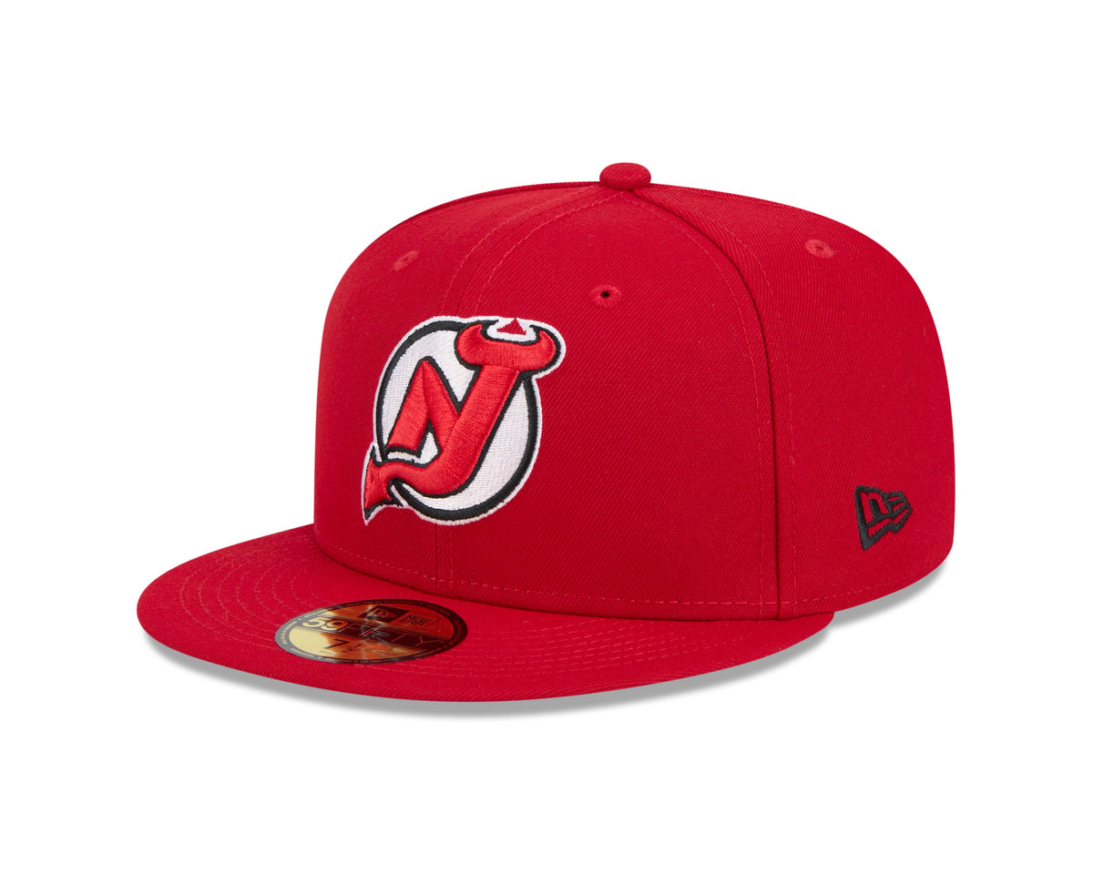 New Jersey Devils NHL New Era Men Red 59Fifty Core Fitted Hat product image 1, provided for visual reference and product