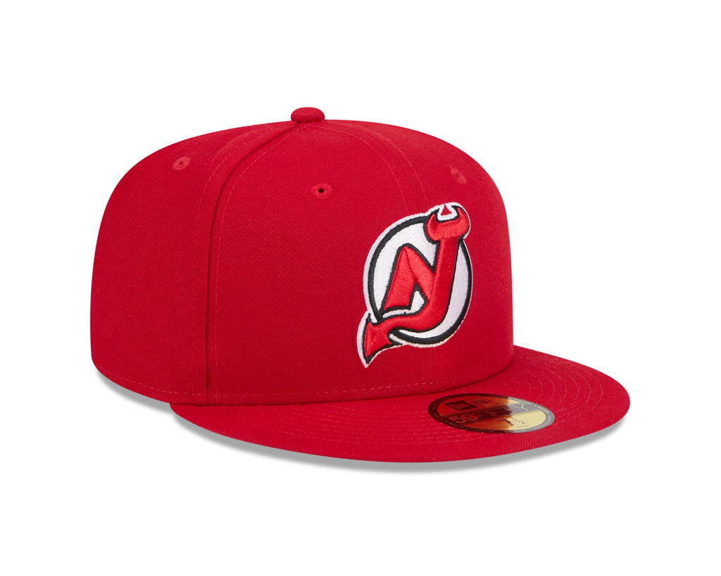 New Jersey Devils NHL New Era Men Red 59Fifty Core Fitted Hat product image 7, provided for visual reference and product