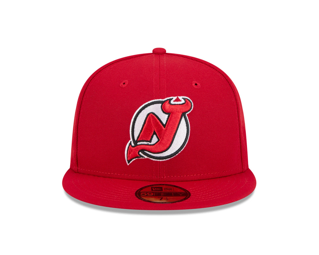 New Jersey Devils NHL New Era Men Red 59Fifty Core Fitted Hat product image 4, provided for visual reference and product