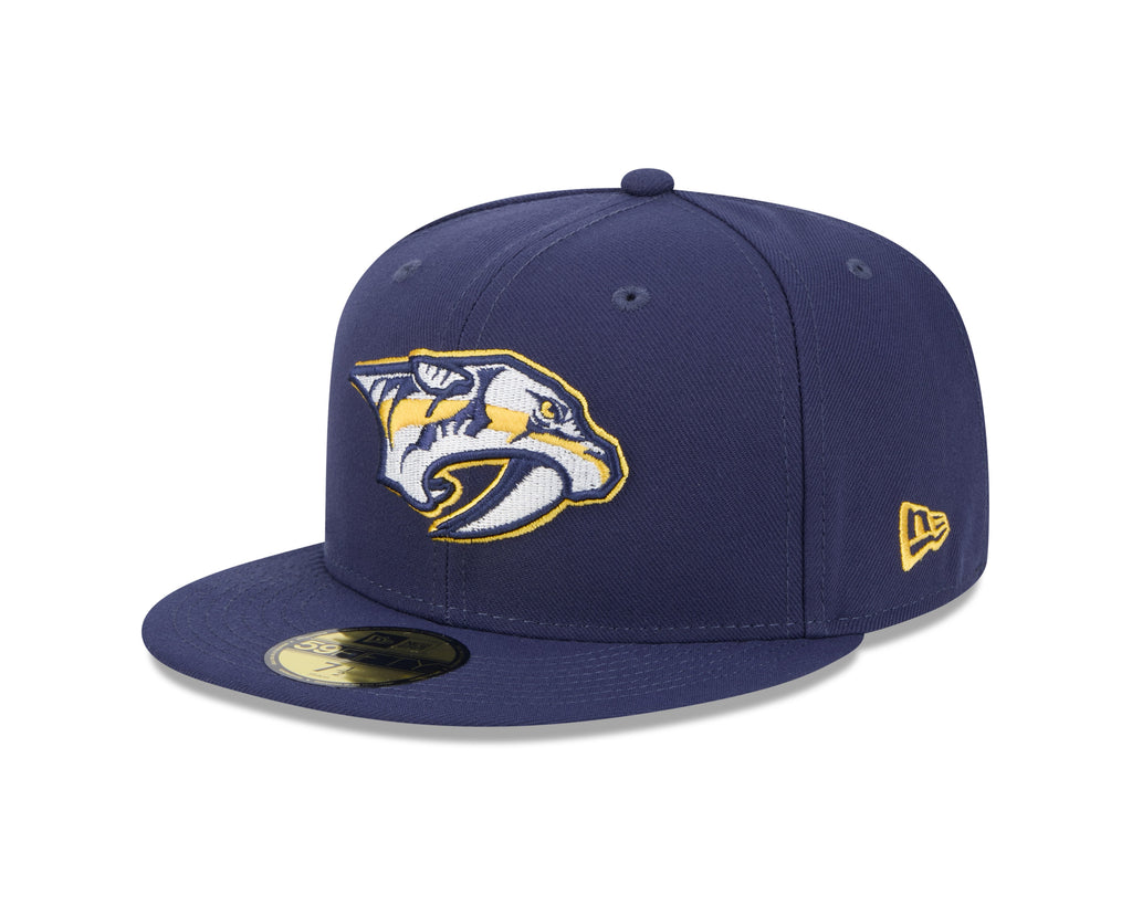 Nashville Predators NHL New Era Men Navy 59Fifty Core Fitted Hat product image 1, provided for visual reference and product