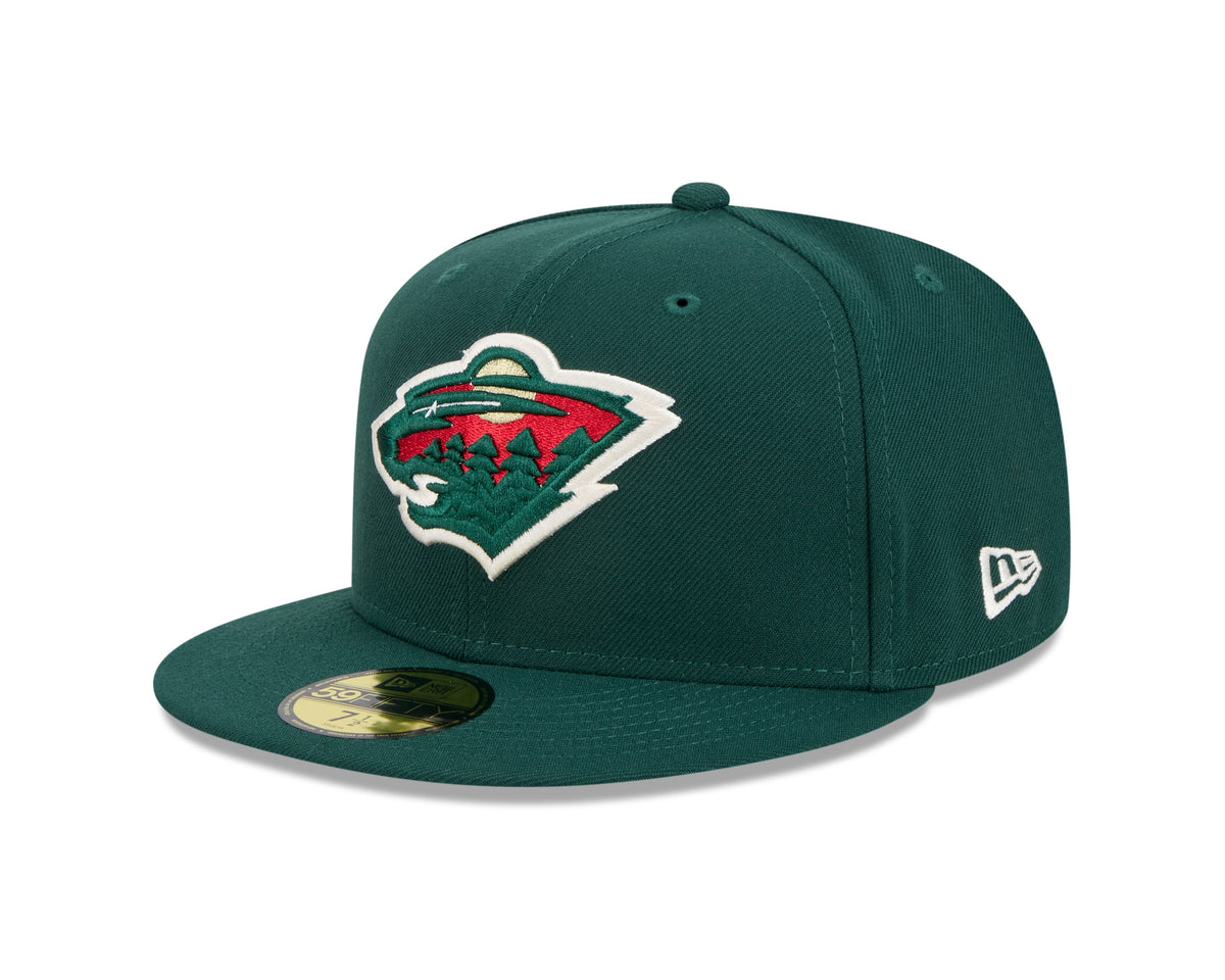 Minnesota Wild NHL New Era Men Forest Green 59Fifty Core Fitted Hat product image 1, provided for visual reference and