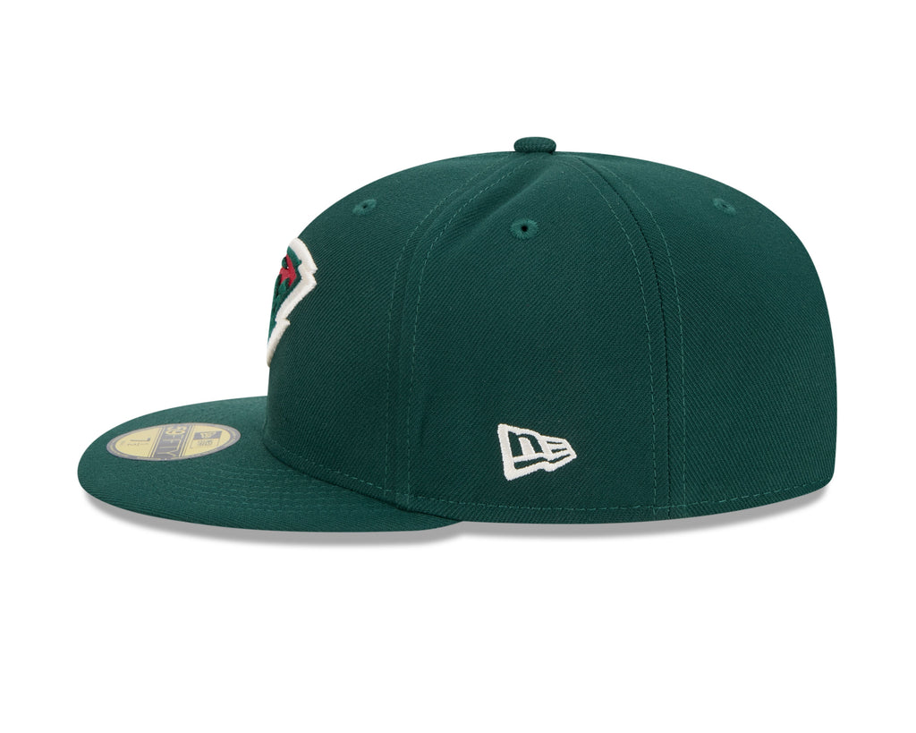 Minnesota Wild NHL New Era Men Forest Green 59Fifty Core Fitted Hat product image 5, provided for visual reference and