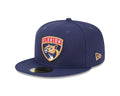 Florida Panthers NHL New Era Men Navy 59Fifty Core Fitted Hat product image 1, provided for visual reference and product