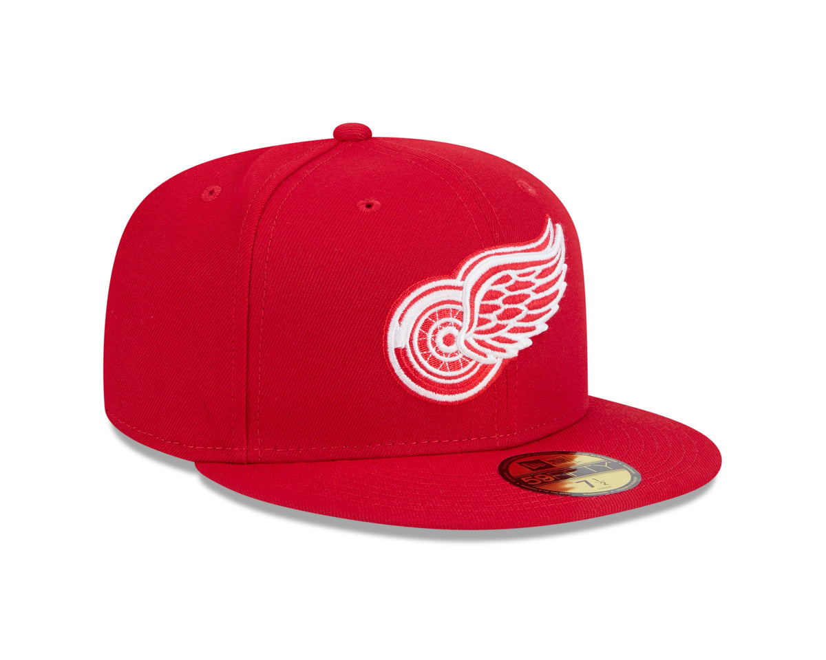 Detroit Red Wings NHL New Era Men Red 59Fifty Core Fitted Hat product image 6, provided for visual reference and product