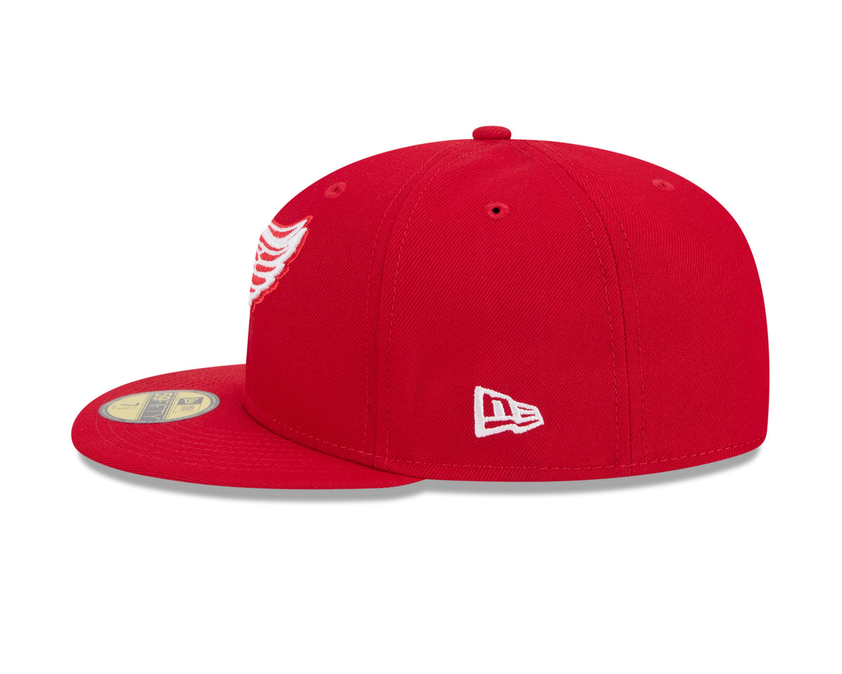 Detroit Red Wings NHL New Era Men Red 59Fifty Core Fitted Hat product image 3, provided for visual reference and product