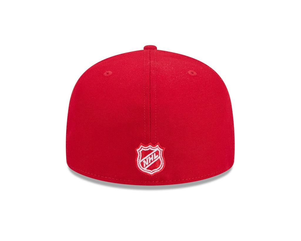 Detroit Red Wings NHL New Era Men Red 59Fifty Core Fitted Hat product image 2, provided for visual reference and product