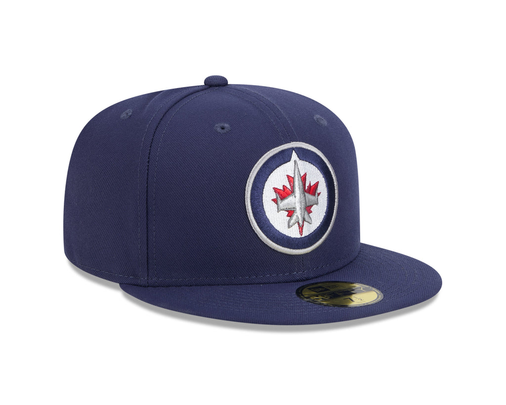 Winnipeg Jets NHL New Era Men Navy 59Fifty Core Fitted Hat product image 3, provided for visual reference and product detail