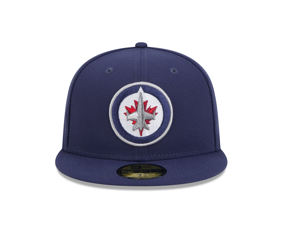 Winnipeg Jets NHL New Era Men Navy 59Fifty Core Fitted Hat product image 5, provided for visual reference and product detail