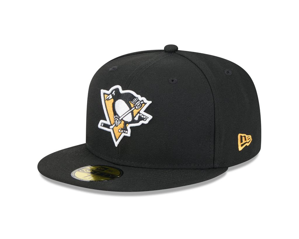 Pittsburgh Penguins NHL New Era Men Black 59Fifty Core Fitted Hat product image 1, provided for visual reference and product
