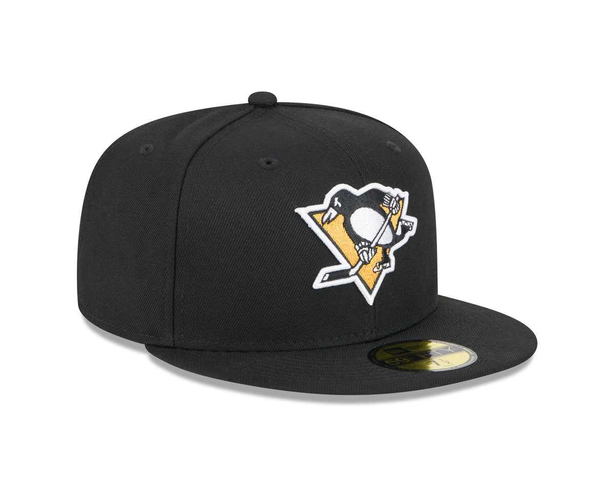 Pittsburgh Penguins NHL New Era Men Black 59Fifty Core Fitted Hat product image 3, provided for visual reference and product