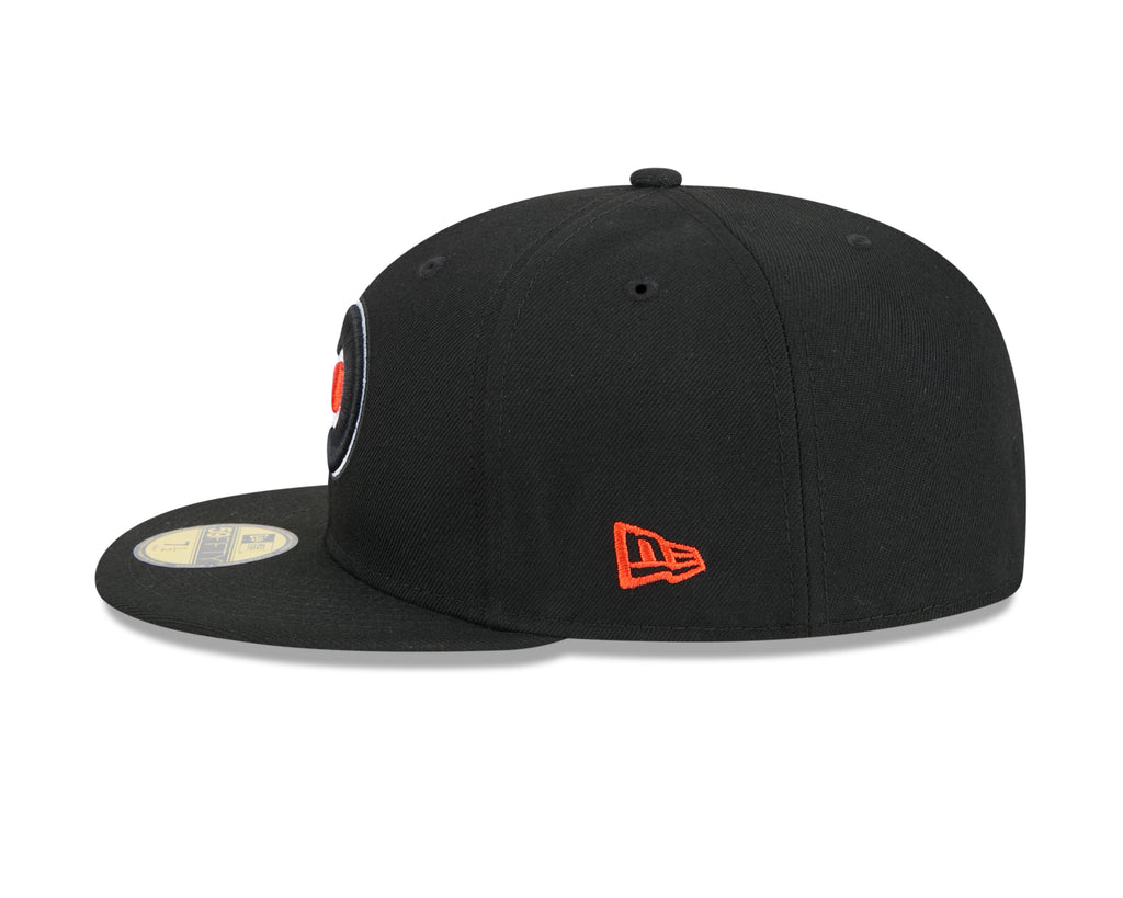 Philadelphia Flyers NHL New Era Men Black 59Fifty Core Fitted Hat product image 3, provided for visual reference and product
