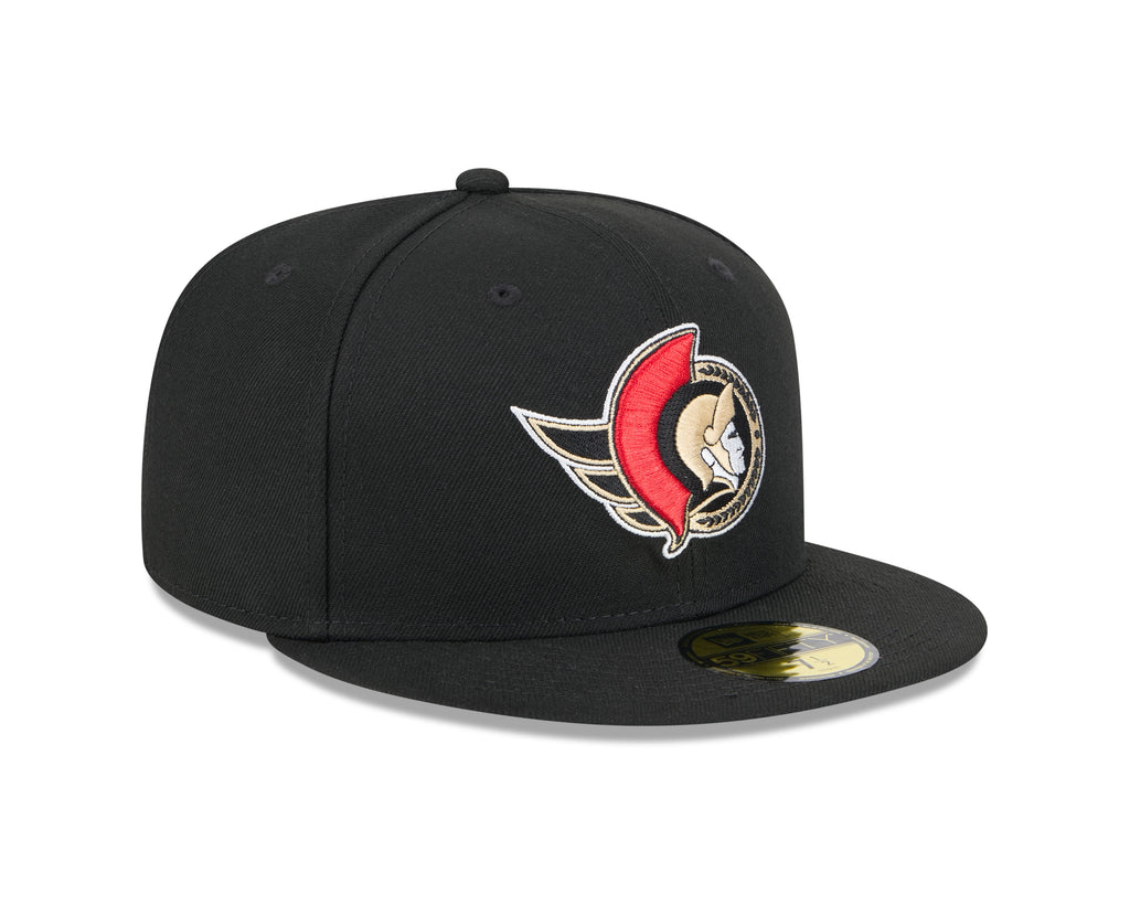 Ottawa Senators NHL New Era Men Black 59Fifty Core Fitted Hat product image 4, provided for visual reference and product