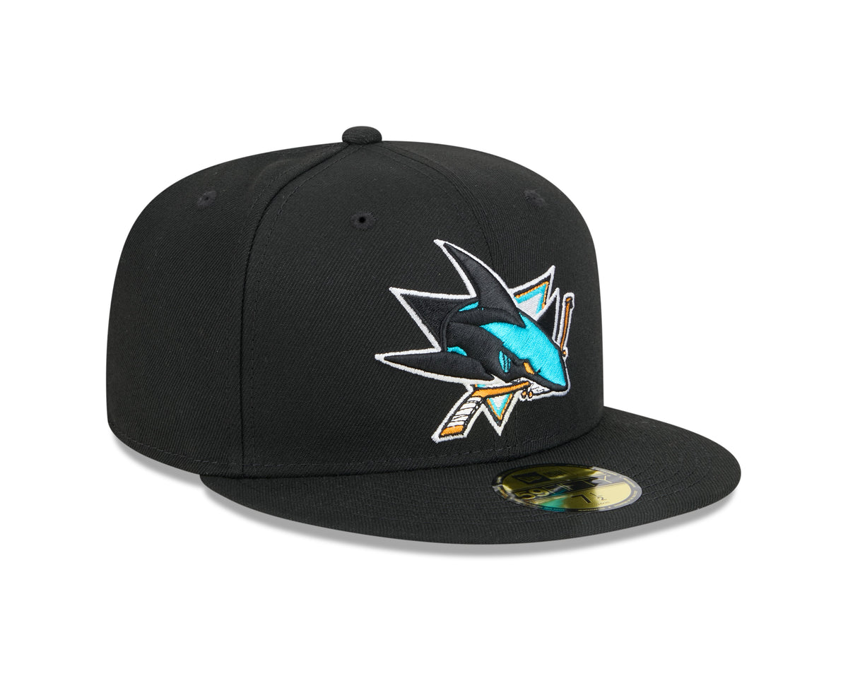 San Jose Sharks NHL New Era Men Black 59Fifty Core Fitted Hat product image 7, provided for visual reference and product