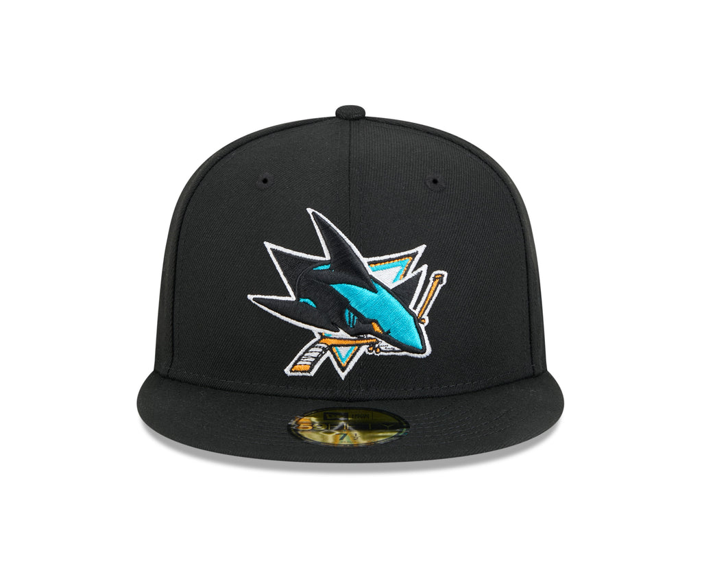 San Jose Sharks NHL New Era Men Black 59Fifty Core Fitted Hat product image 3, provided for visual reference and product