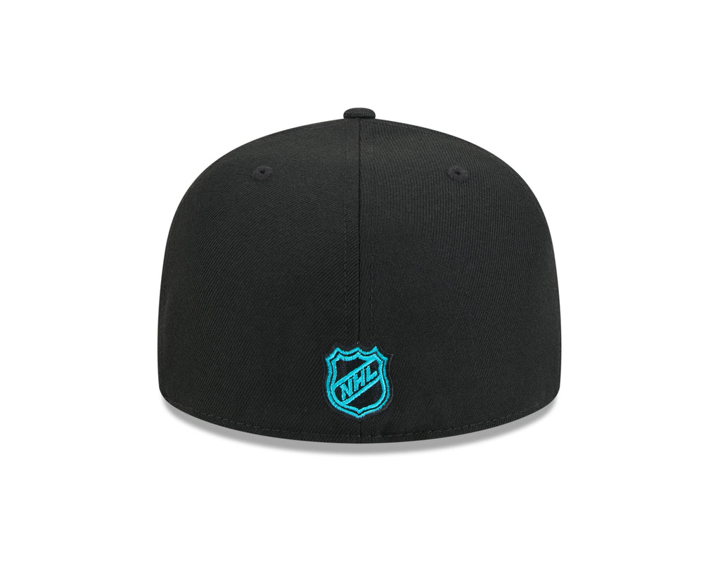 San Jose Sharks NHL New Era Men Black 59Fifty Core Fitted Hat product image 2, provided for visual reference and product