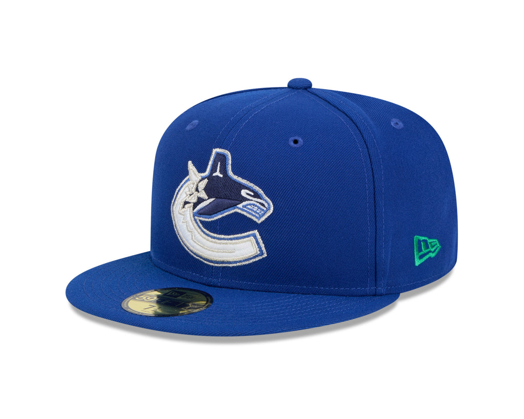 Vancouver Canucks NHL New Era Men Royal 59Fifty Core Fitted Hat product image 1, provided for visual reference and product