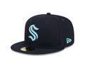 Seattle Kraken NHL New Era Men Blue 59Fifty Core Fitted Hat product image 1, provided for visual reference and product