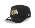 Chicago Blackhawks NHL New Era Men Black 9FIfty A-Frame Snapback Hat product image 1, provided for visual reference and