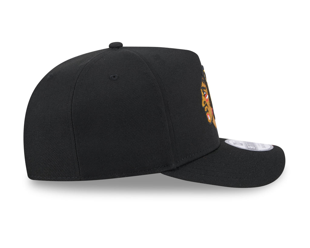 Chicago Blackhawks NHL New Era Men Black 9FIfty A-Frame Snapback Hat product image 5, provided for visual reference and