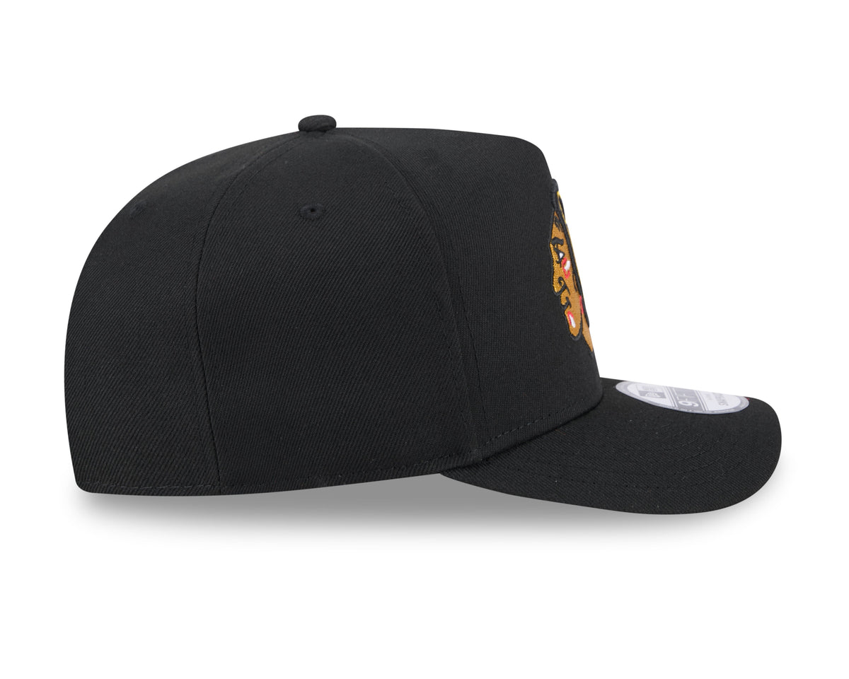 Chicago Blackhawks NHL New Era Men Black 9FIfty A-Frame Snapback Hat product image 5, provided for visual reference and