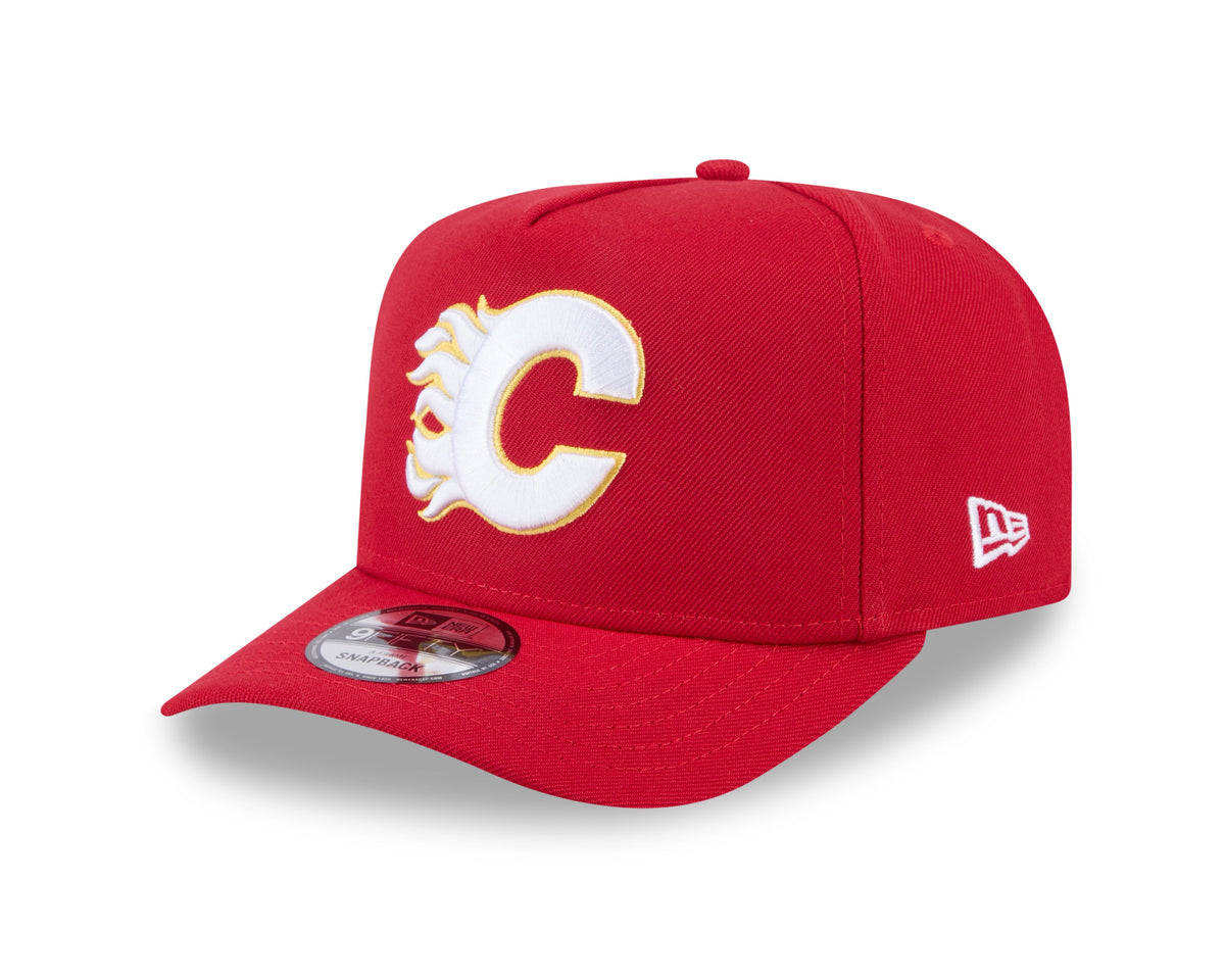 Calgary Flames NHL New Era Men Red 9FIfty A-Frame Snapback product image 1, provided for visual reference and product detail