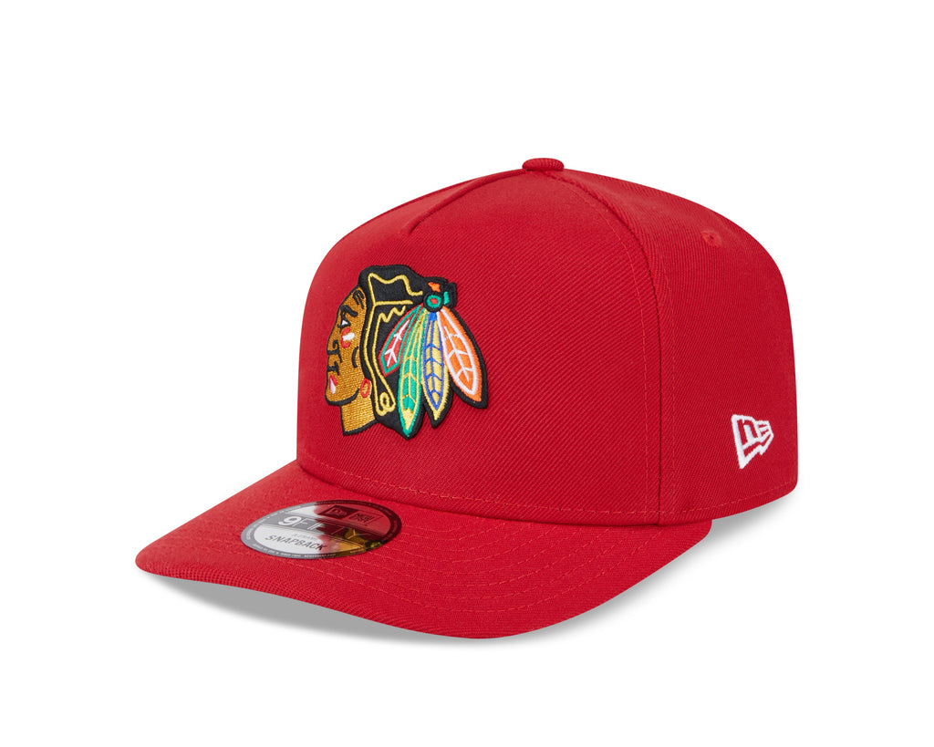 Chicago Blackhawks NHL New Era Men Red 9FIfty A-Frame Snapback product image 1, provided for visual reference and product