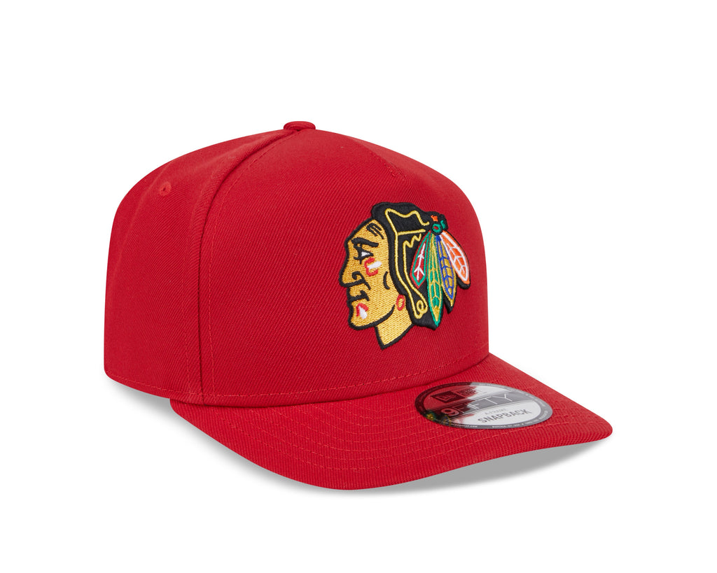 Chicago Blackhawks NHL New Era Men Red 9FIfty A-Frame Snapback product image 7, provided for visual reference and product